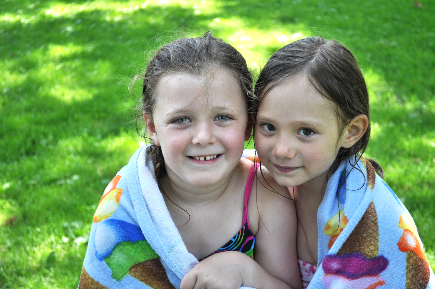 two girls in summer